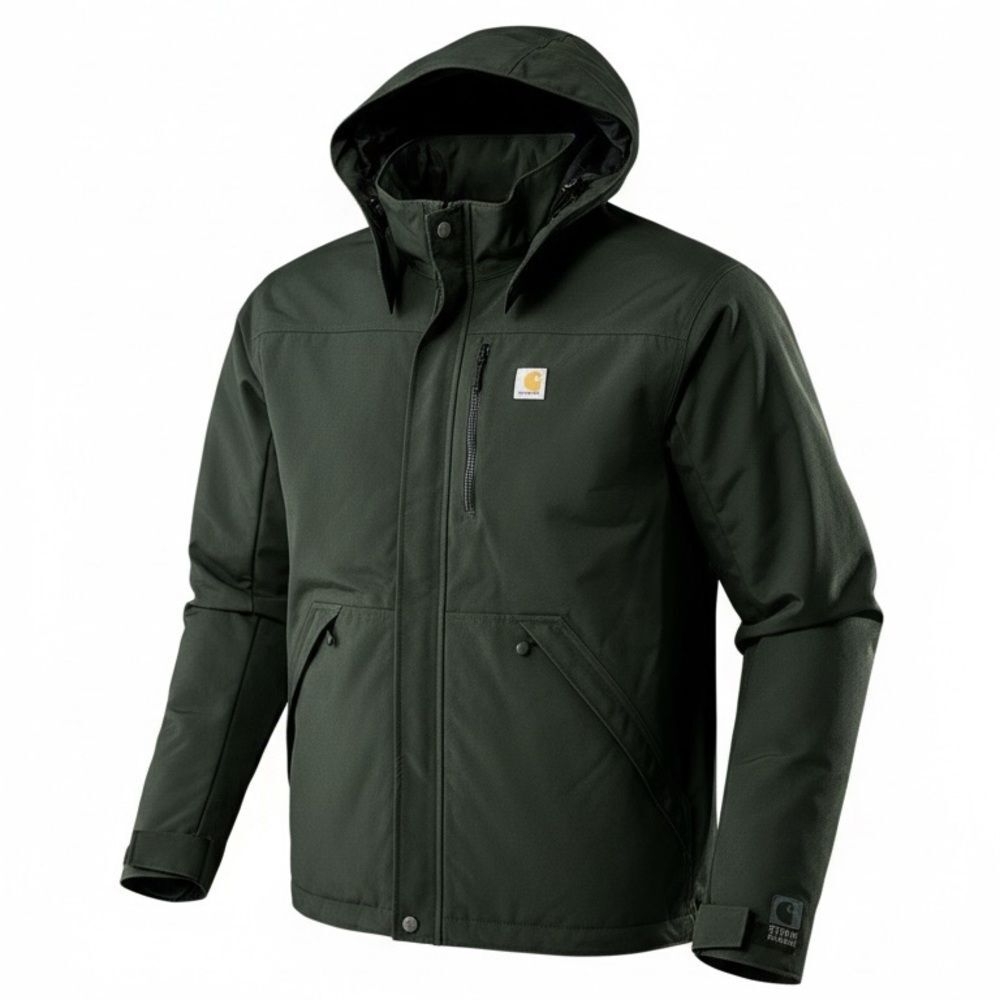 Carhartt Storm Defender Men’s Jacket XL Tall Green Waterproof Hooded Work Coat